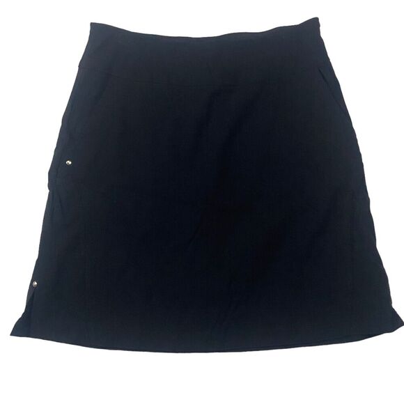 Bette & Court Black Solid Skort Skirt W/ Shorts Pockets Nylon Stretch Size 4 - Picture 1 of 8